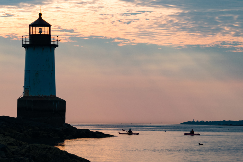 The lighthouse at Winter Island Park in Salem