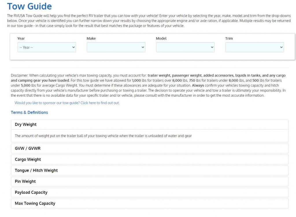 RVUSA Tow Guide