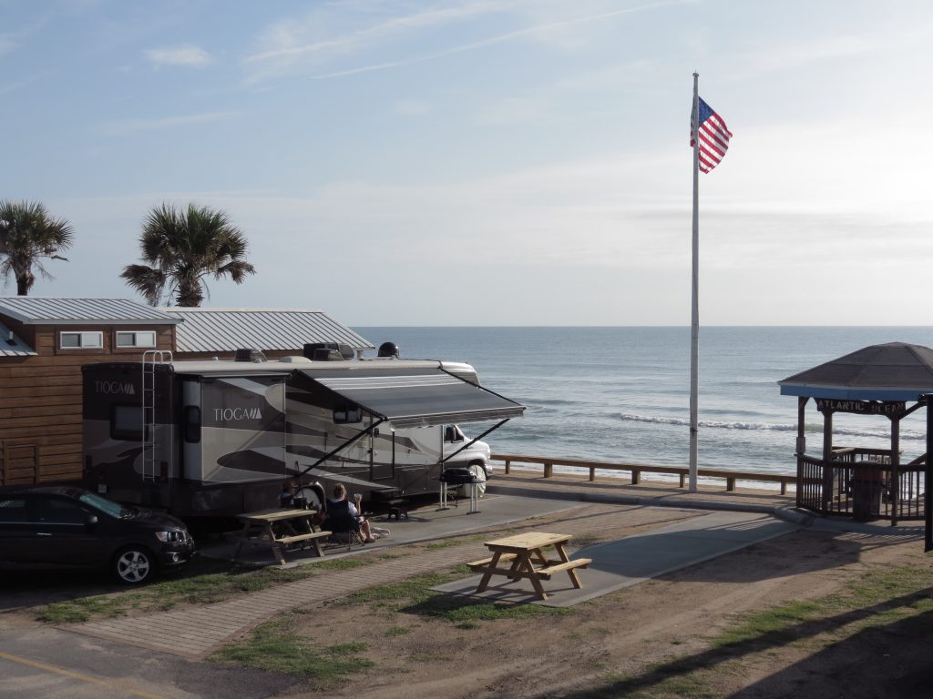 Beverly Beach Campground RV parked at Beverly Beach, one of the best oceanfront RV parks
