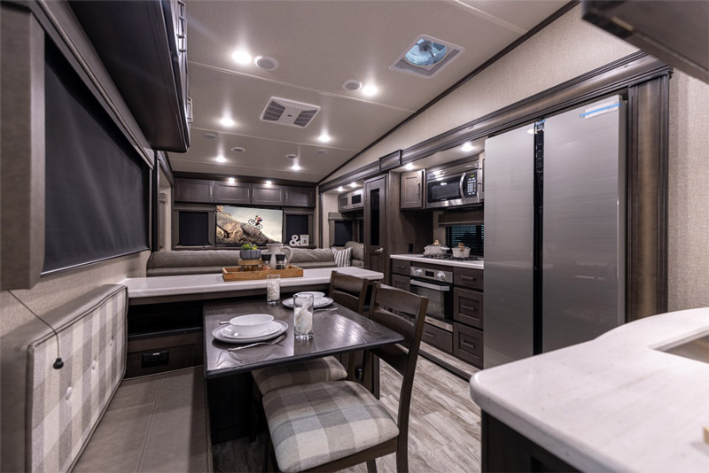 The interior of a Grand Design Reflection, one of the best 2022 RVs
