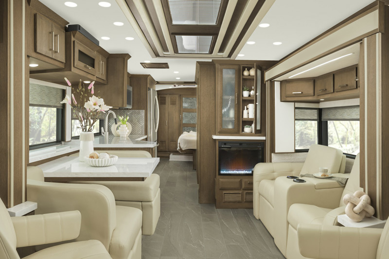 The interior of a Newmar New Aire, one of the best RVs for 2022