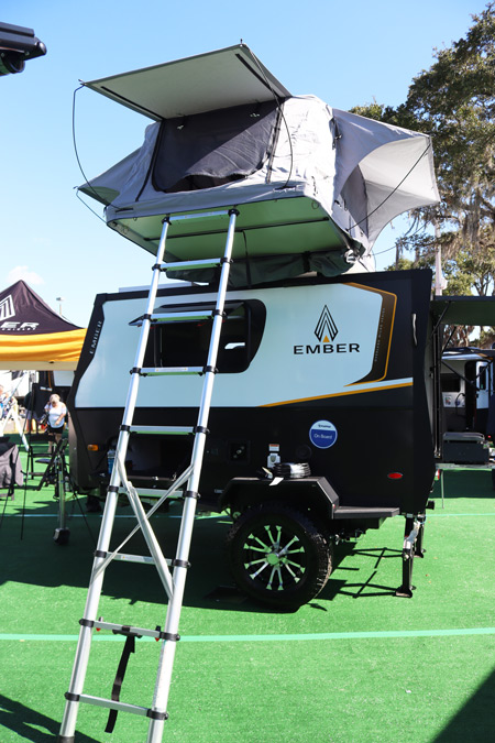 The exterior of an Ember RV at Florida's biggest RV show