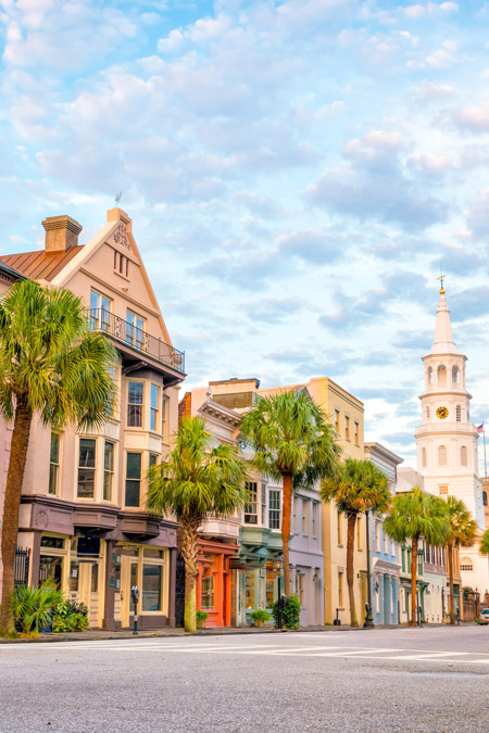 Rainbow Row makes Charleston a great pick for a romantic RV getaway