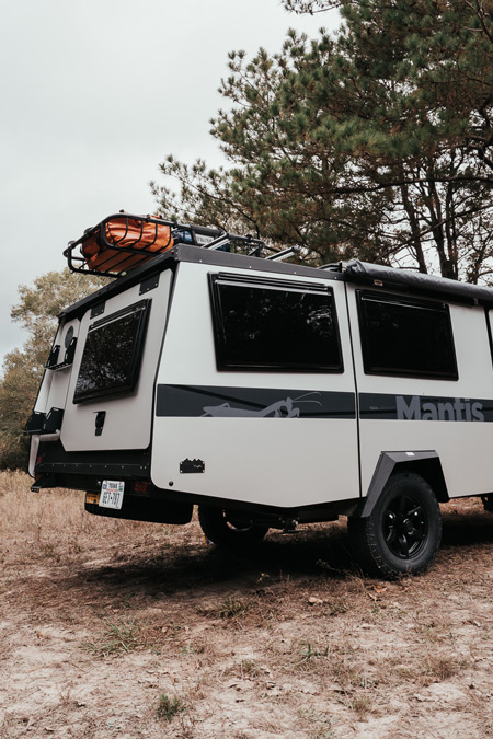 The outside of the TAXA Mantis, one of the overland RVs for sale on RVUSA