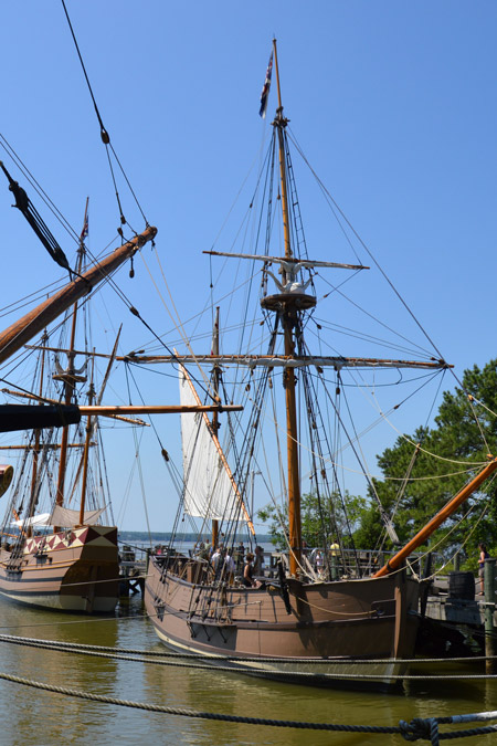 The harbor in Jamestown is a great place to go while RVing with kids