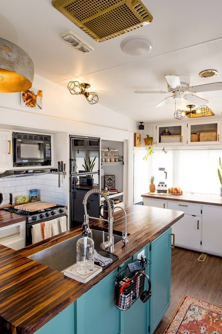 The kitchen area of a Fleetwood Terry for sale on RVUSA