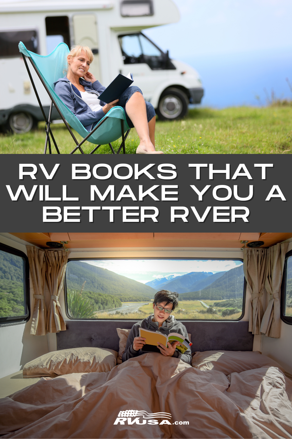 Text reads: RV Books that will make you a better RVer"