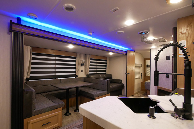 The living area of the Forest River Cherokee as seen from the kitchen. This is one of the top 2023 RV Models