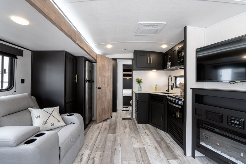The interior living area of the 2023 Keystone Springdale, one of the best 2023 RV models